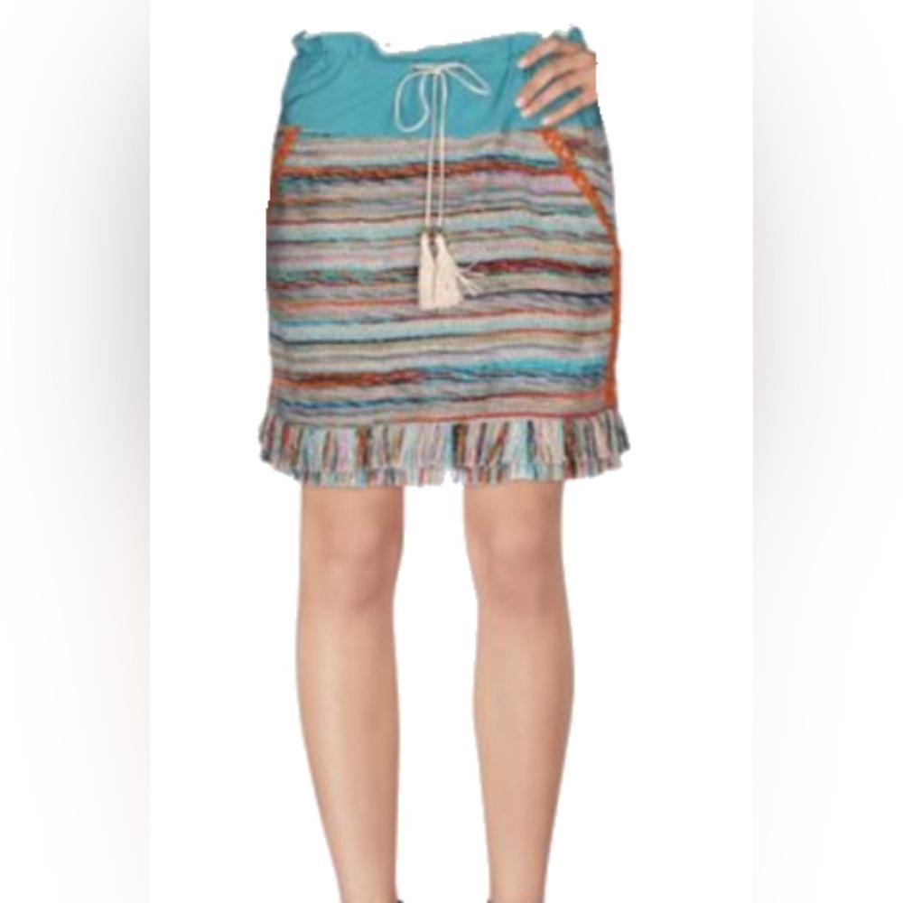 Tory Burch NWT Gasparina Tweed Fringe Mini Skirt Multicolor Size 8